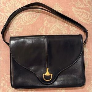 Vintage Gucci Navy Blue Shoulder Bag